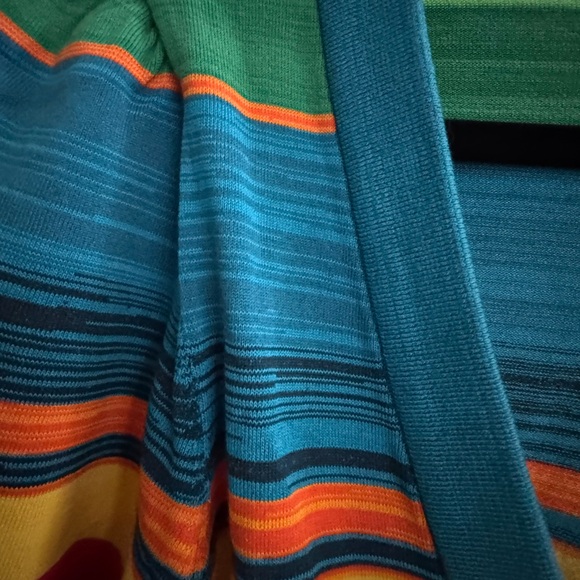 Alice + Olivia Romi Cropped Rainbow Striped Cardigan Sweater Size Large - Picture 12 of 12